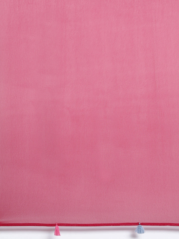 Neerus Pink georgette printed kurta set - detail view 1