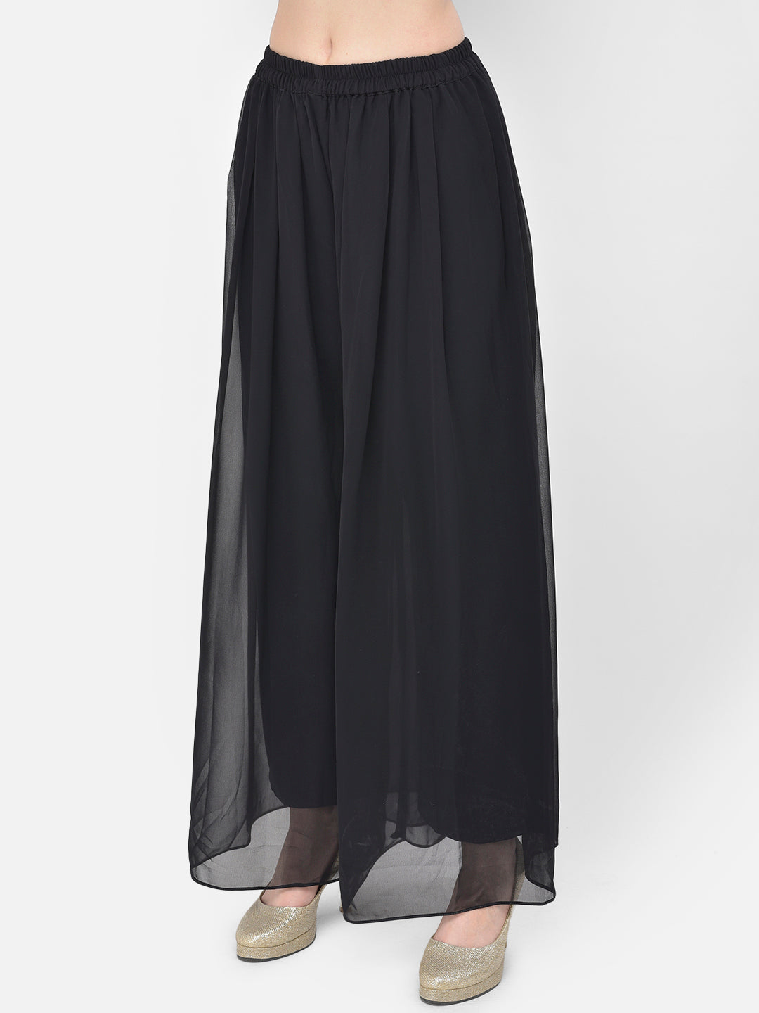 Neerus Black georgette embellished kurta set - detail view 4