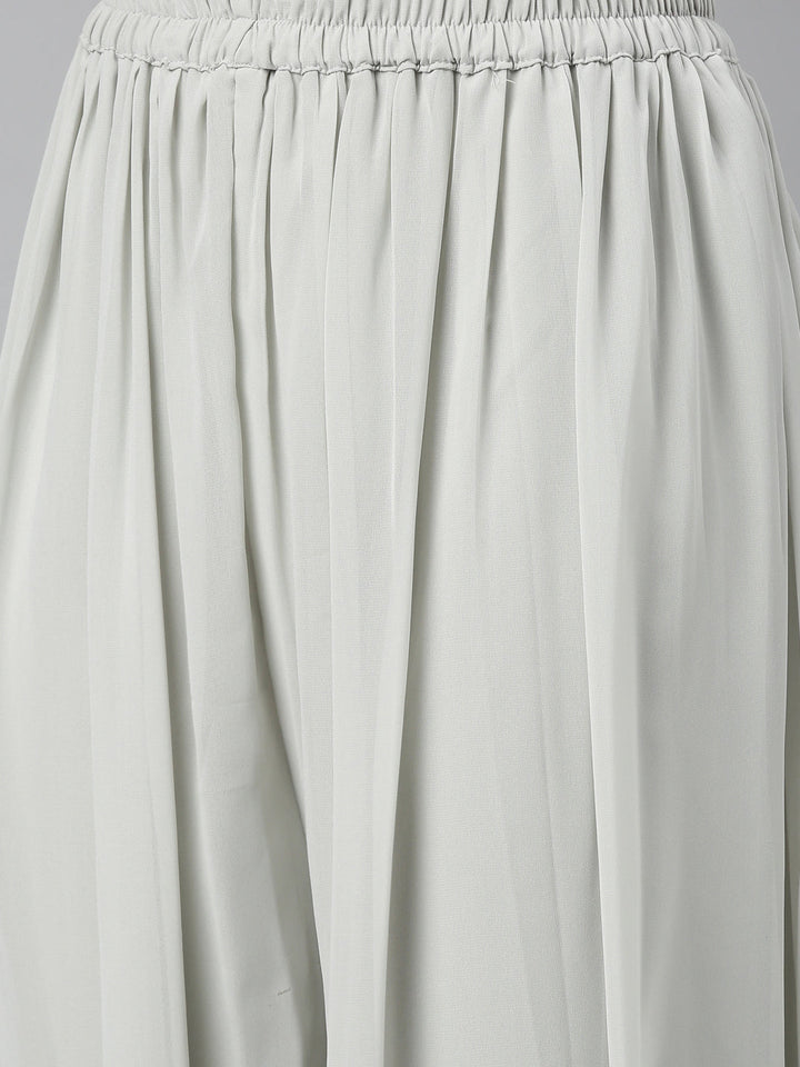 Neerus Grey georgette embellished kurta set - detail view 4