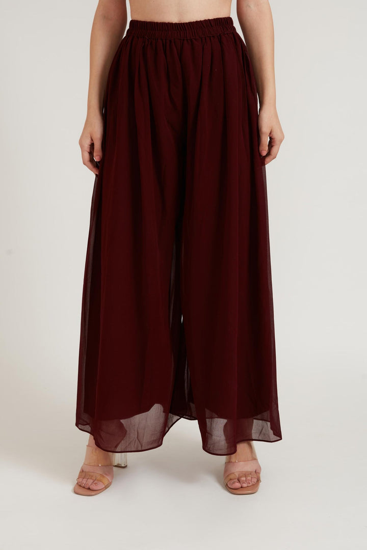 Neerus Maroon georgette embroidered suit set - detail view 4