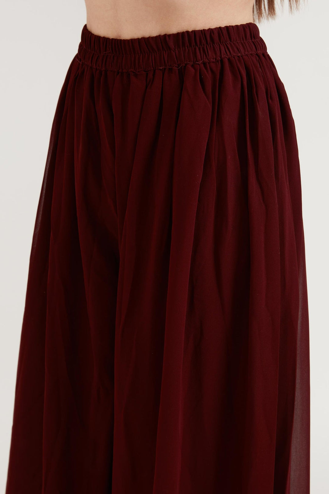 Neerus Maroon georgette embroidered suit set - detail view 5