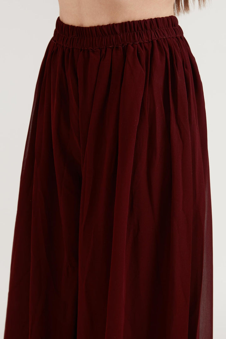 Neerus Maroon georgette embroidered suit set - detail view 5