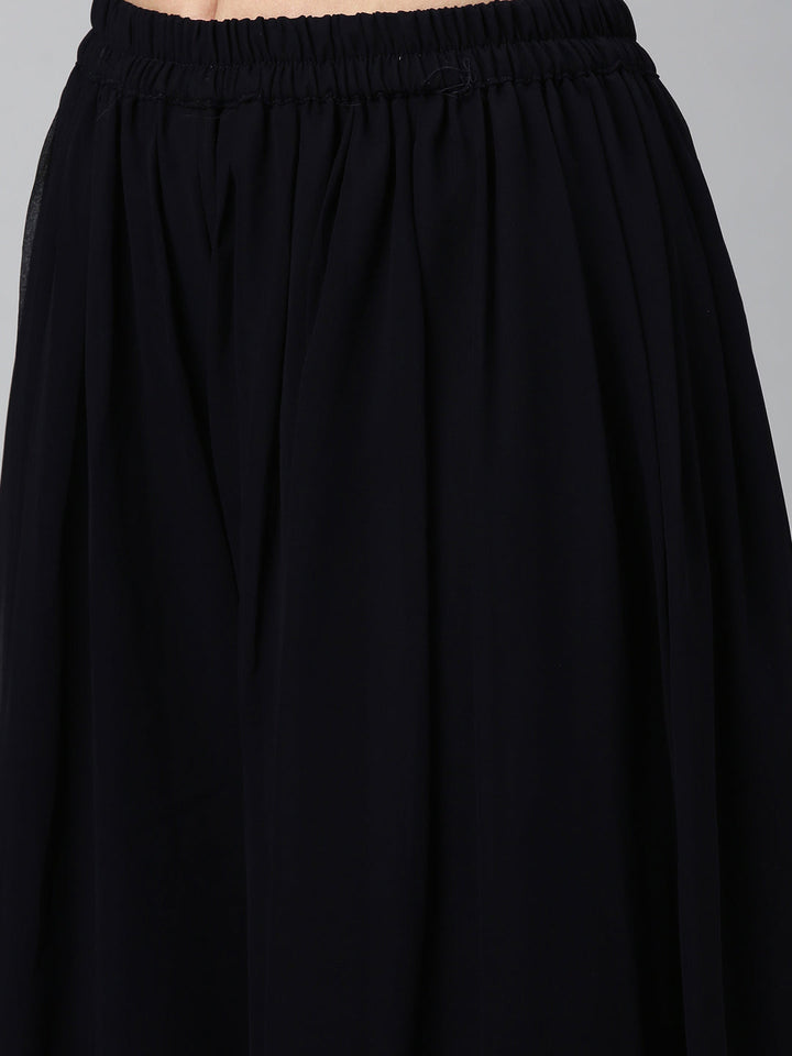 Neerus Black georgette embellished kurta set - detail view 3