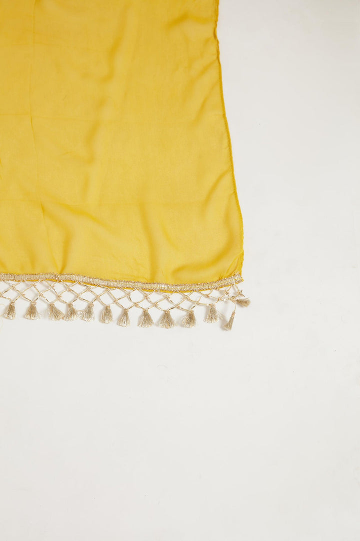 Neerus Yellow georgette printed sharara set - detail view 3