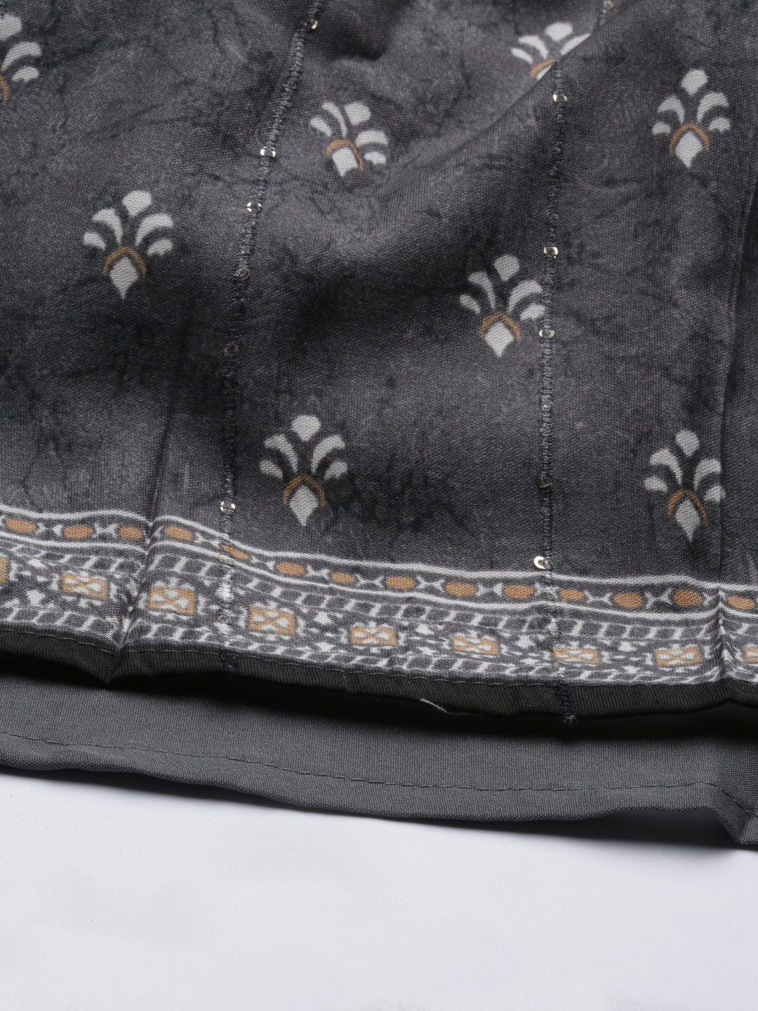 Neerus Grey modal printed kurti - detail view 6