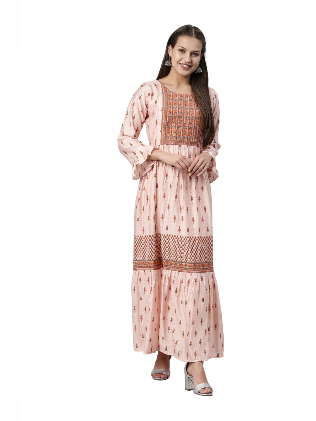 Neerus Pink muslin solid kurta - detail view 3