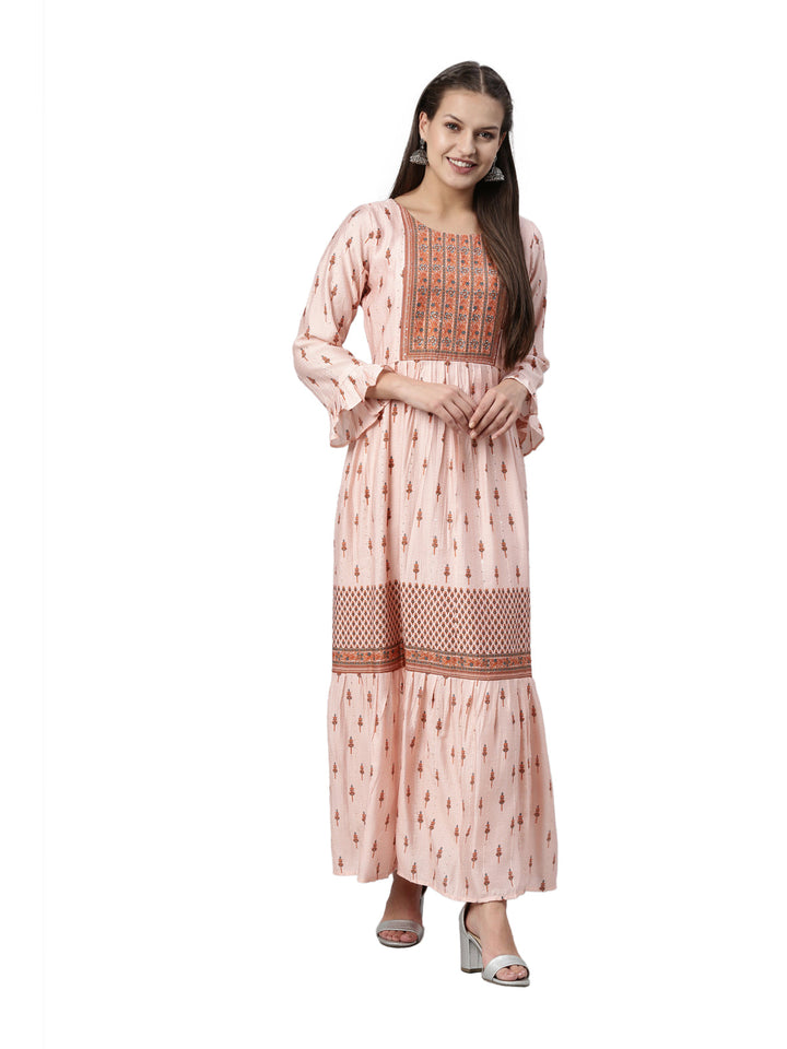 Neerus Pink muslin solid kurta - detail view 3