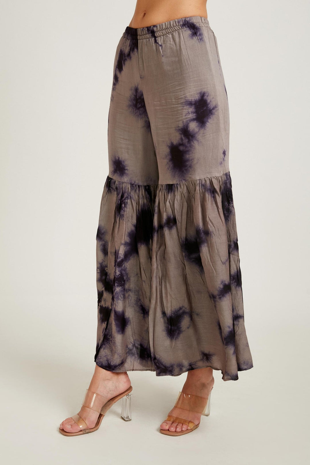 Neerus Black jute cotton printed kurta set - detail view 2