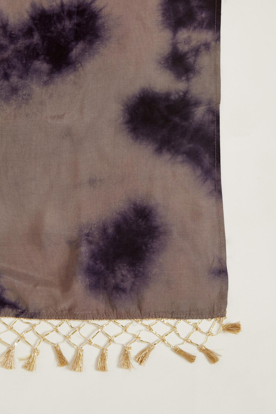 Neerus Black jute cotton printed kurta set - detail view 3