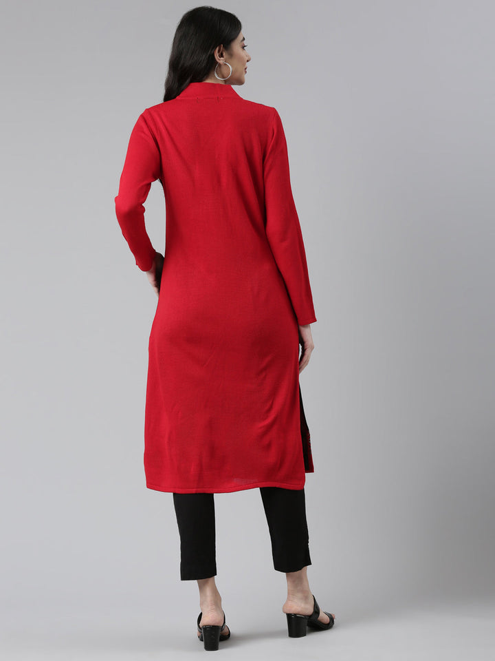 Neerus Multi cotton printed straight kurta - side view