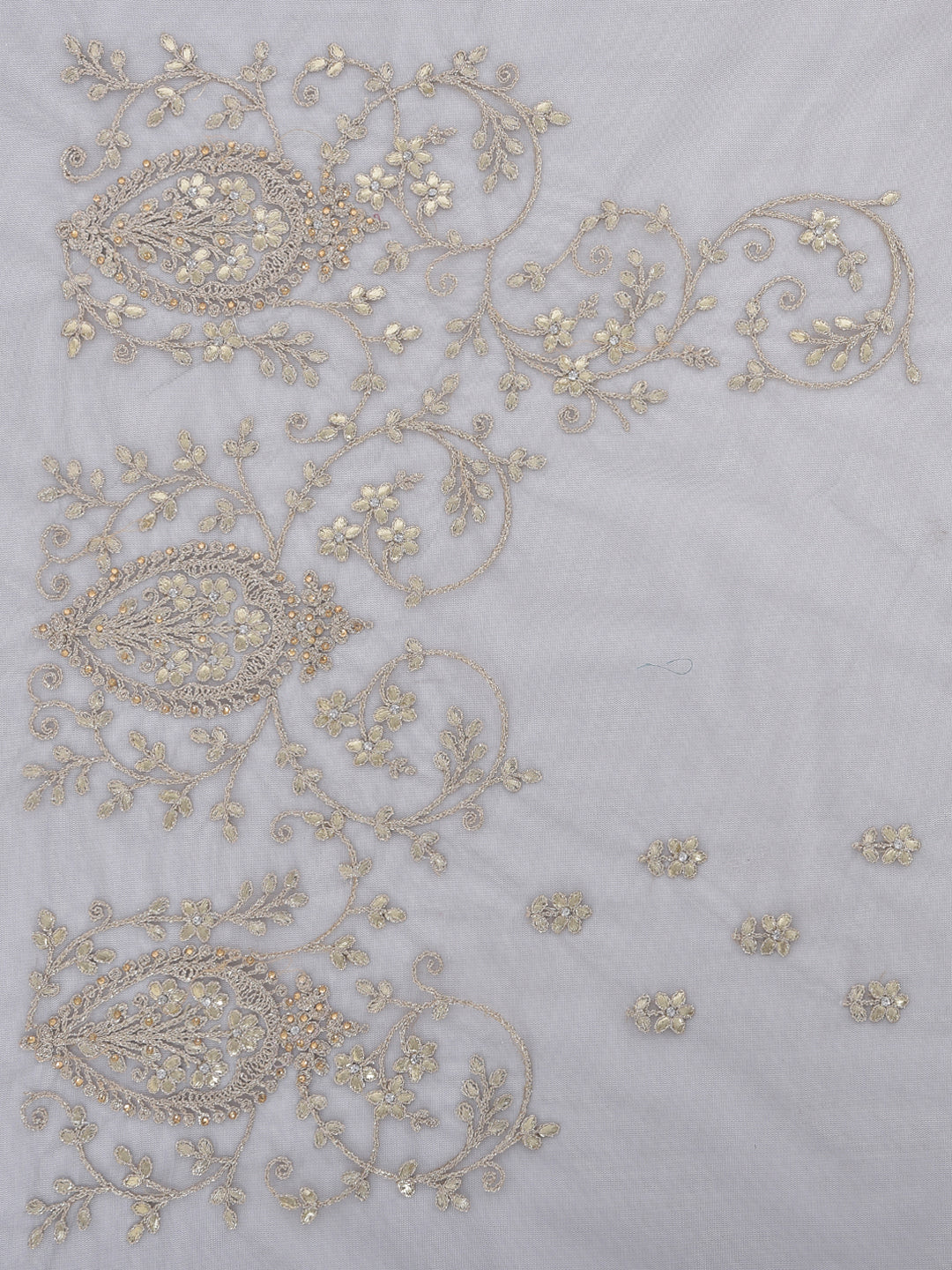 Neerus Grey net embellished saree - side view