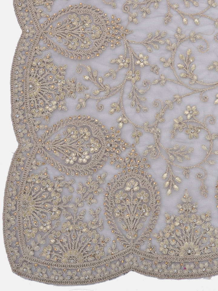 Neerus Grey net embellished saree - detail view 1