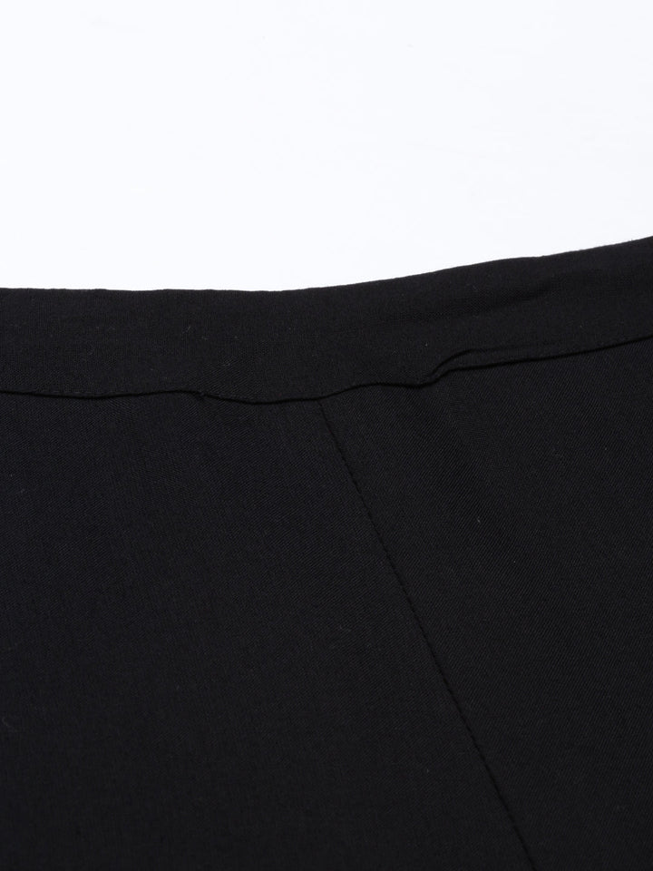 Neerus Black rayon solid palazzo bottom - detail view 3