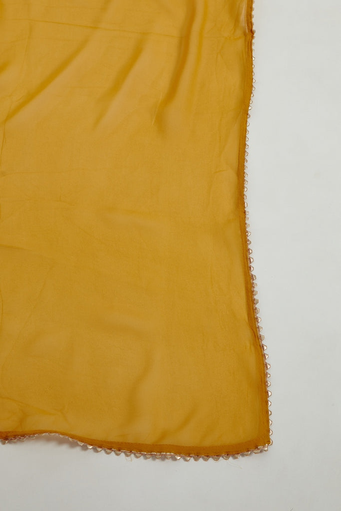 Neerus Yellow Georgette Printed Anarkali Suit Set - detail view 4