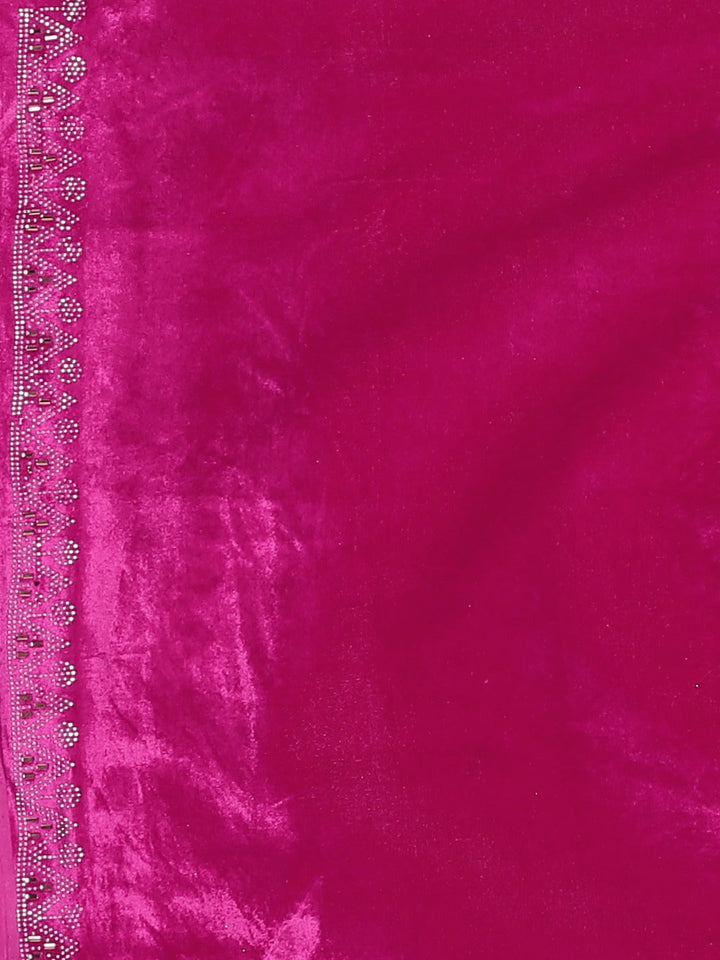 Neerus Grey Georgette textured Saree with Blouse - detail view 3