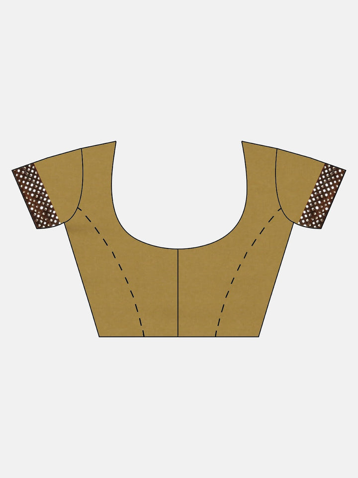 Neerus Brown crepe embellished saree with blouse - detail view 2