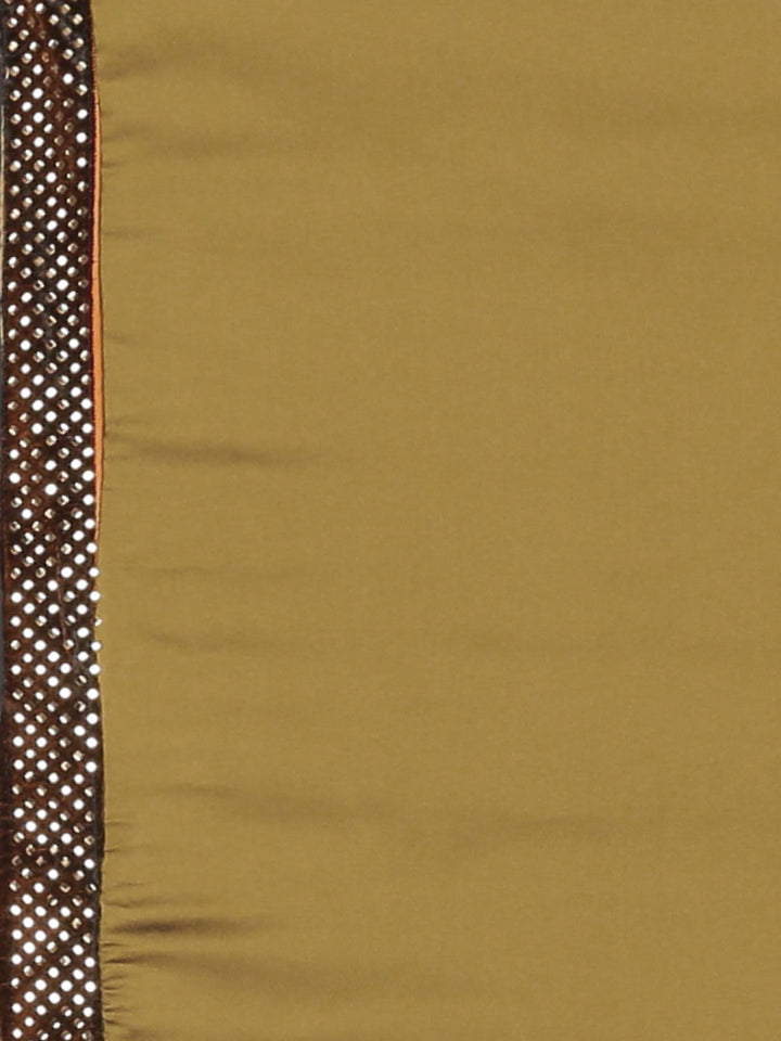 Neerus Brown crepe embellished saree with blouse - detail view 3