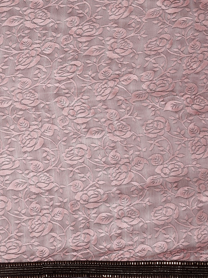 Neerus Orange georgette woven saree - side view
