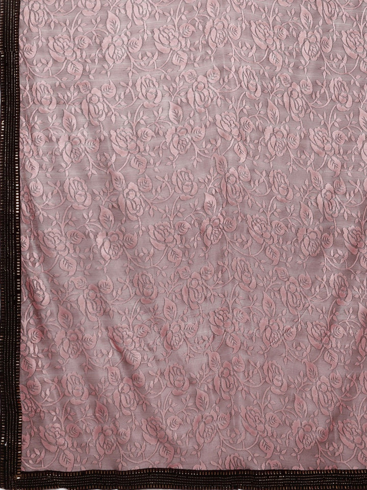 Neerus Orange georgette woven saree - detail view 1