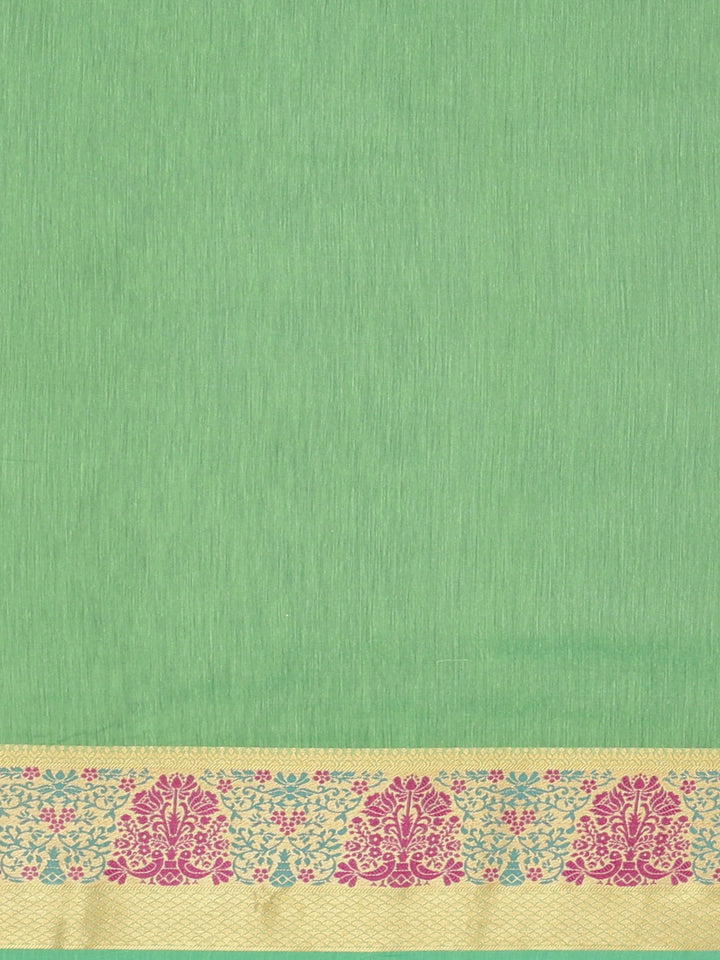 Neerus Green silk woven saree - side view