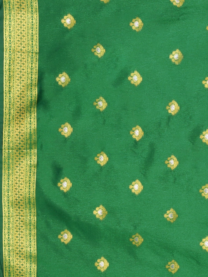 Neerus Black Chanderi woven saree - detail view 3