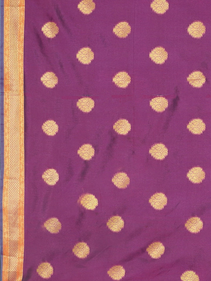 Neerus Blue silk woven saree - detail view 3