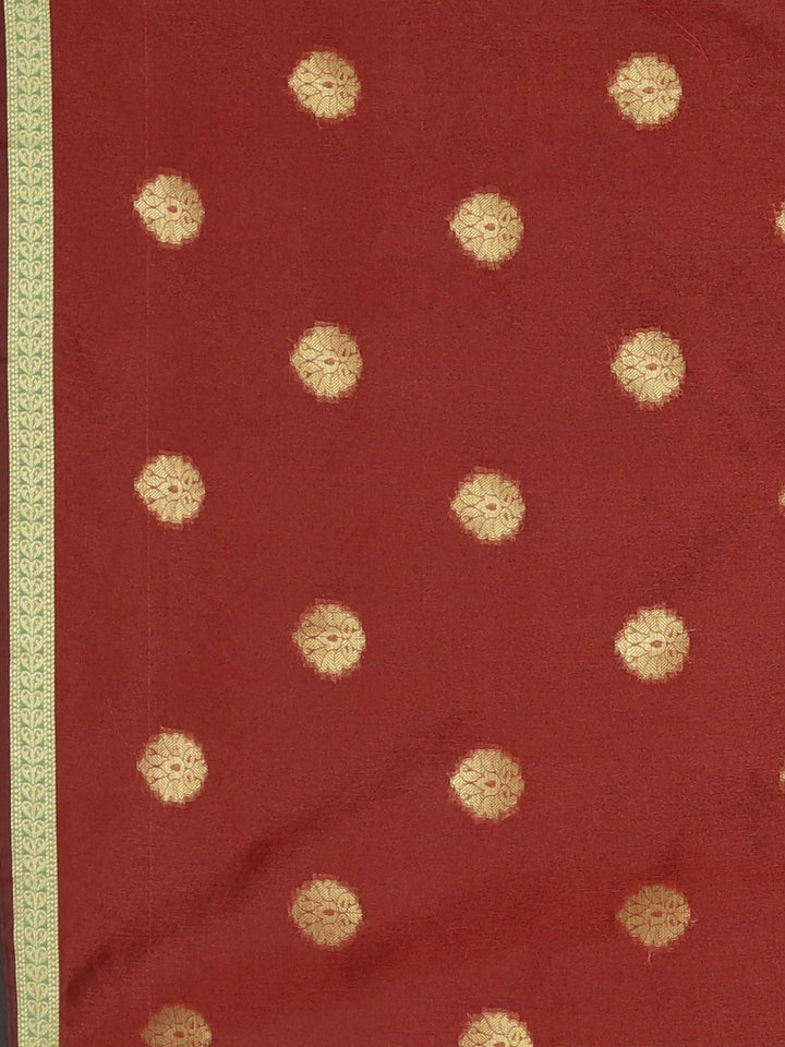 Neerus Blue silk woven saree with blouse piece - detail view 3