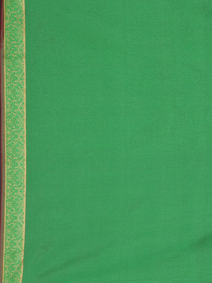 Neerus Red silk woven saree - detail view 3