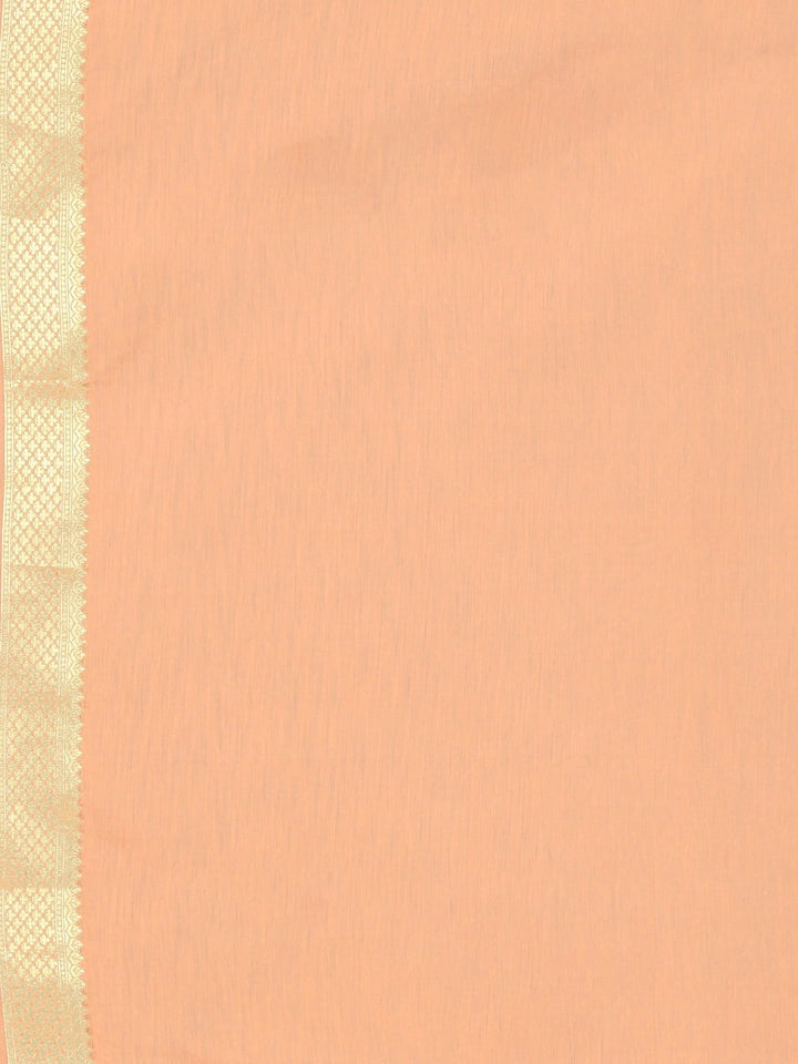 Neerus Orange Banarasi woven saree - detail view 3