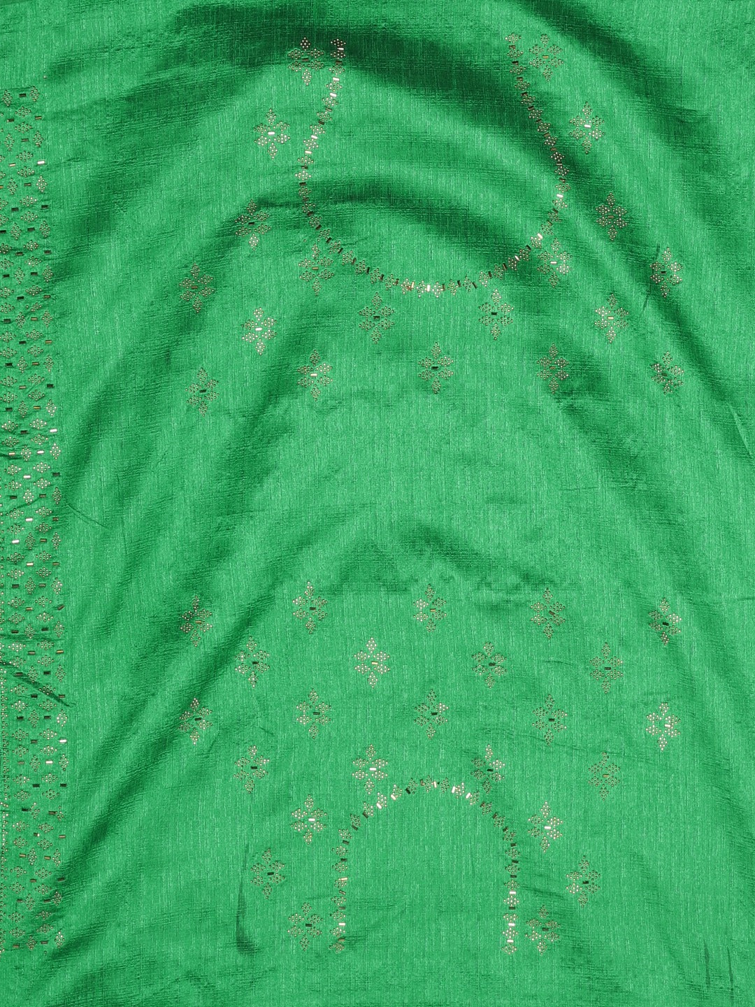 Neerus Red embroidered saree with blouse piece - detail view 3