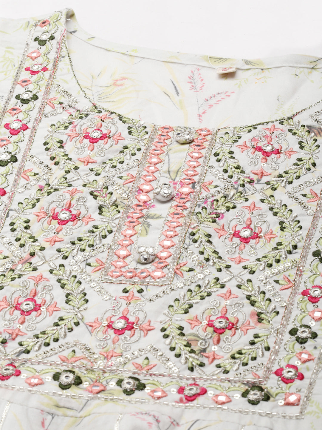 Neerus White printed maxi dress - back view