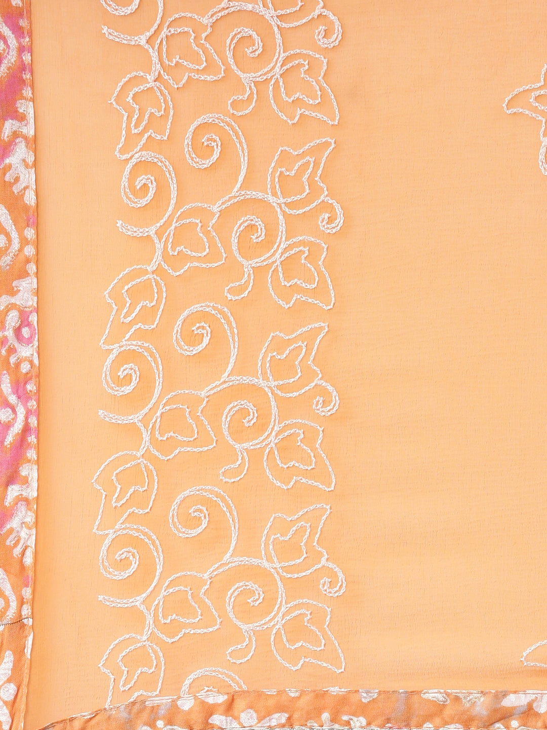 Neerus Orange cotton printed anarkali kurta - detail view 2