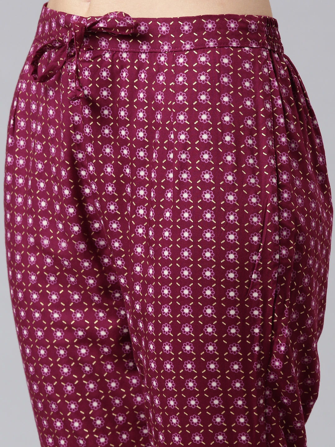 Neerus Purple georgette mirror work suit set - detail view 3