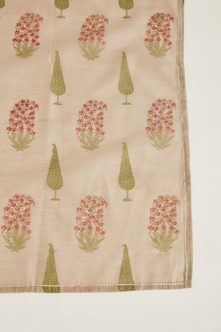Neerus Beige Chanderi woven suit set - detail view 5