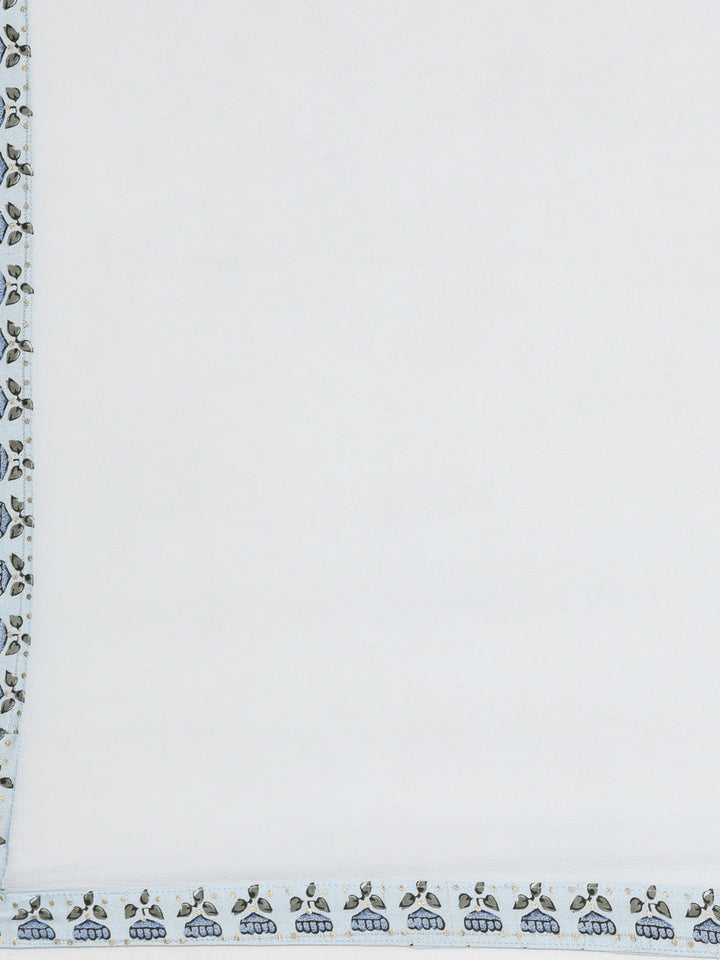 Neerus Blue Viscose Rayon Printed Kurta Set - detail view 4