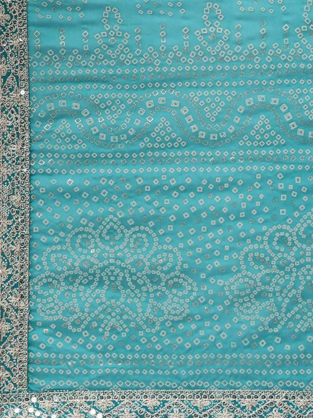 Neerus Green Viscose Rayon Printed Kurta Set - detail view 4