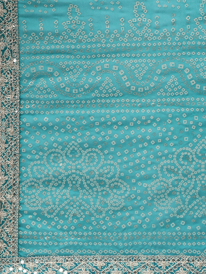 Neerus Green Viscose Rayon Printed Kurta Set - detail view 4