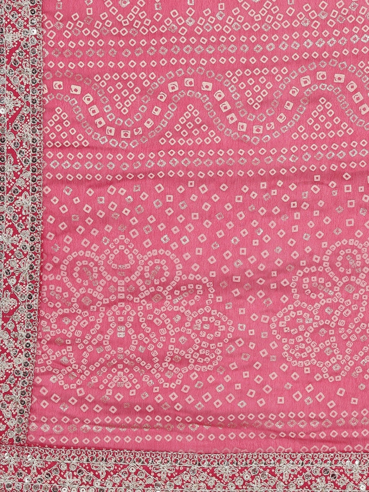 Neerus Red Viscose Rayon Printed Kurta Set with Trouser and Dupatta - detail view 4