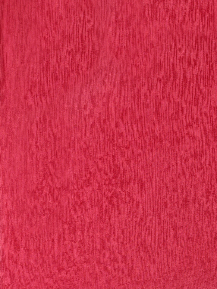 Neerus Pink embroidered straight kurta set with dupatta - detail view 4