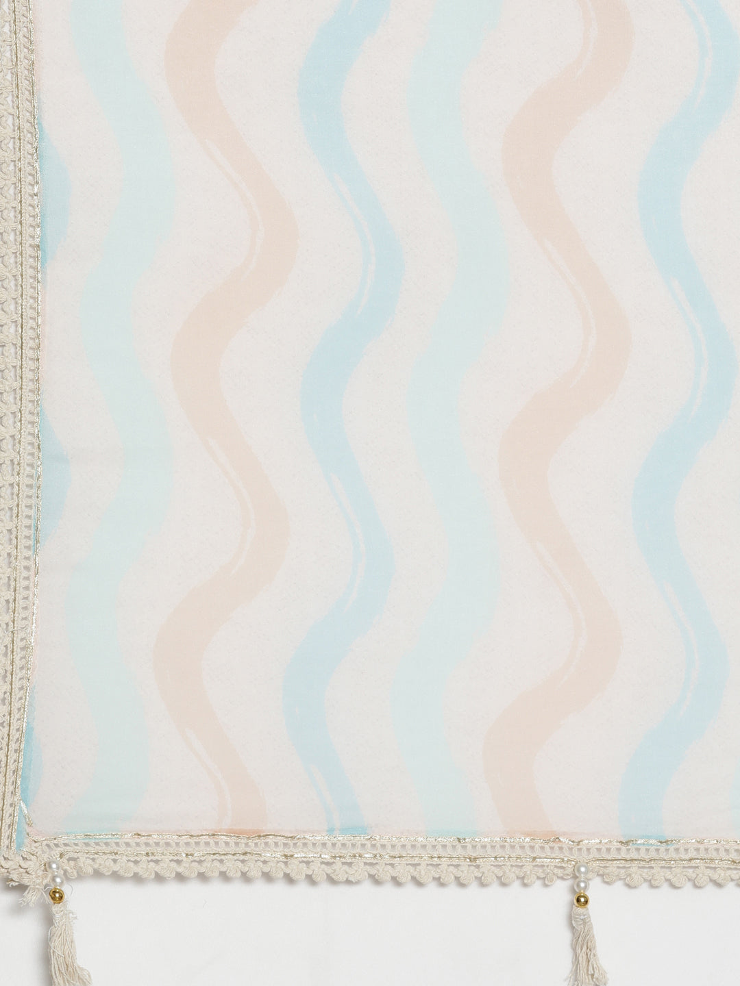Neerus Beige Chanderi Cotton Printed Kurta Set - detail view 4