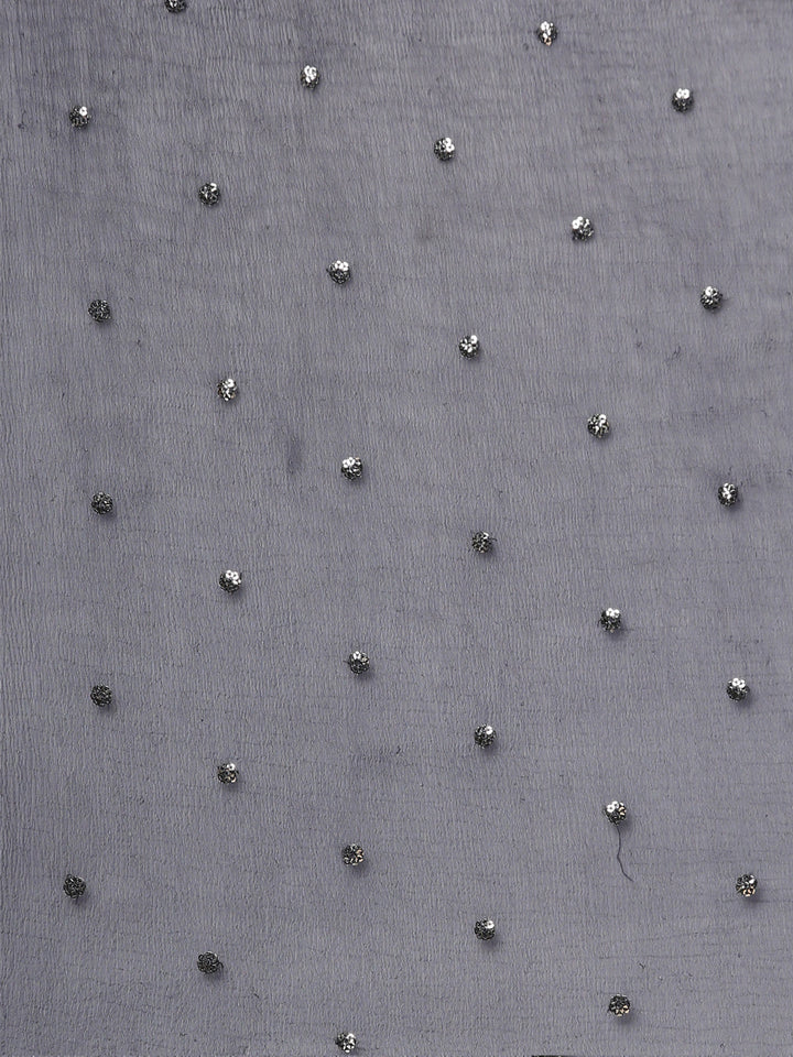 Neerus Blue Printed Floral Kurta Set with Trouser and Dupatta - detail view 4