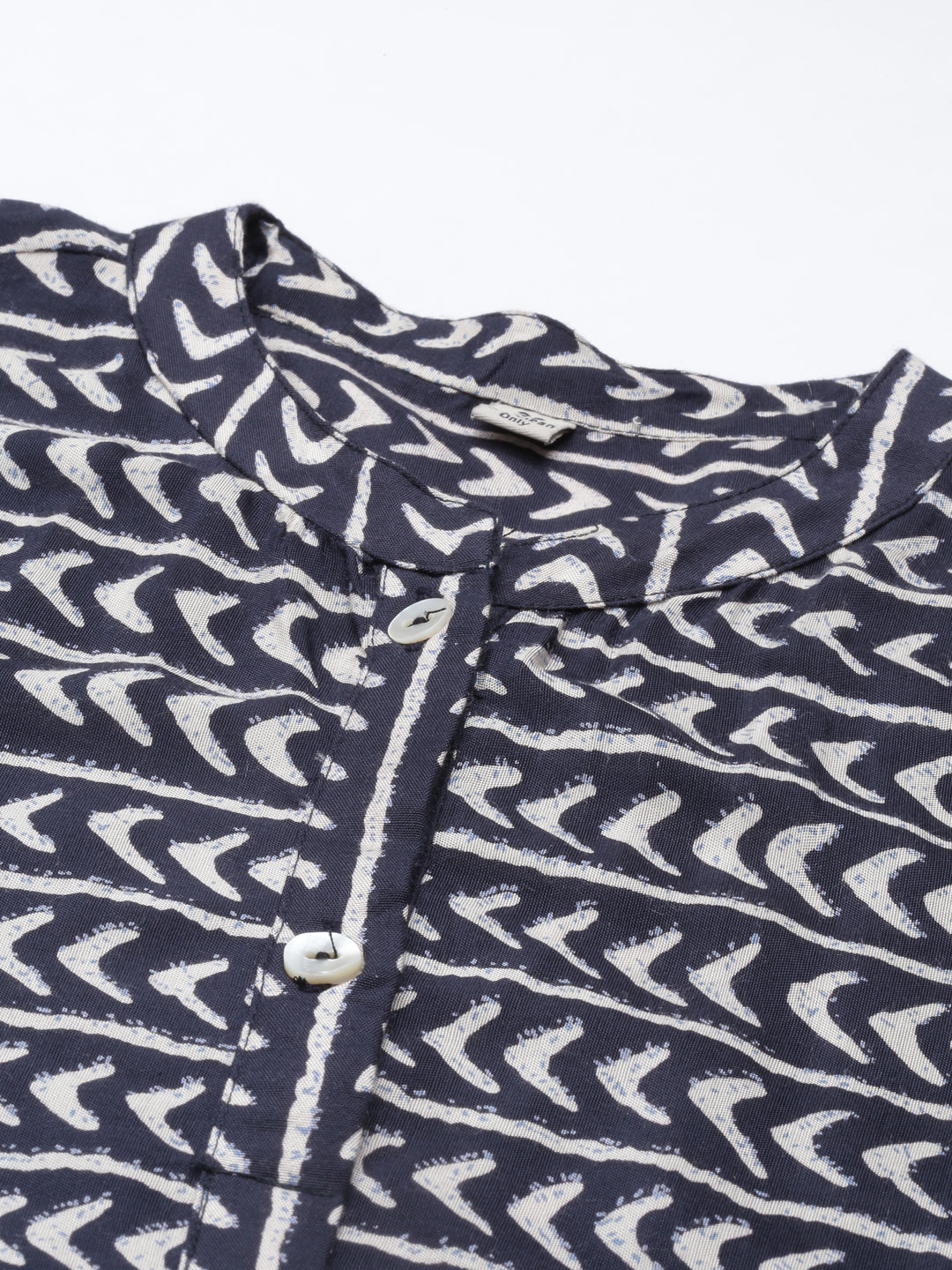 Neerus Blue Rayon Printed Anarkali Kurti - detail view 3