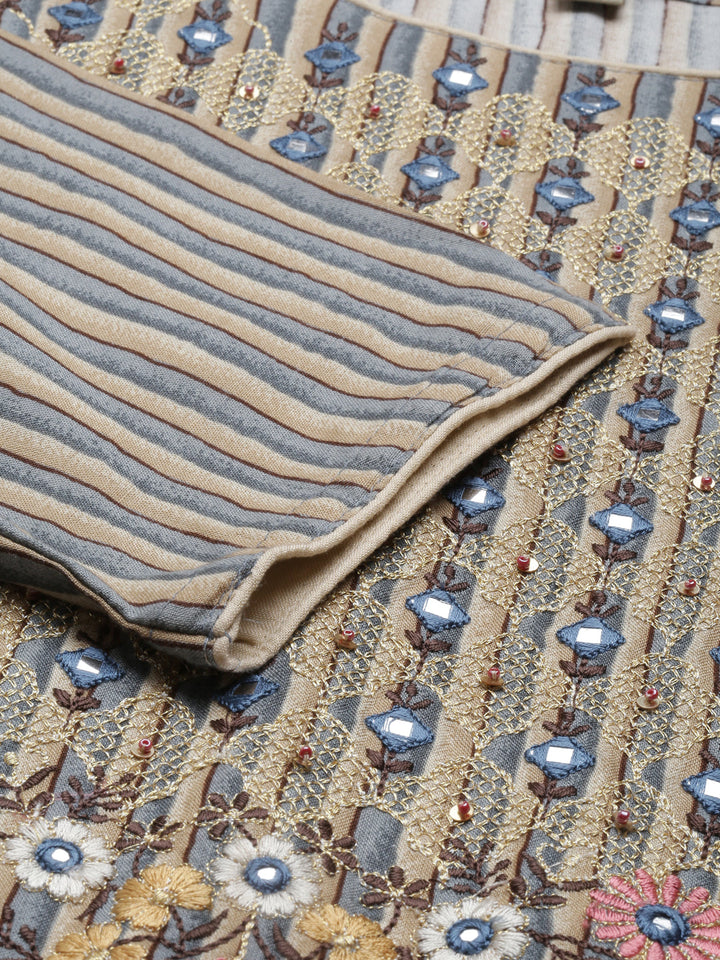 Neerus Grey rayon straight kurta - detail view 11