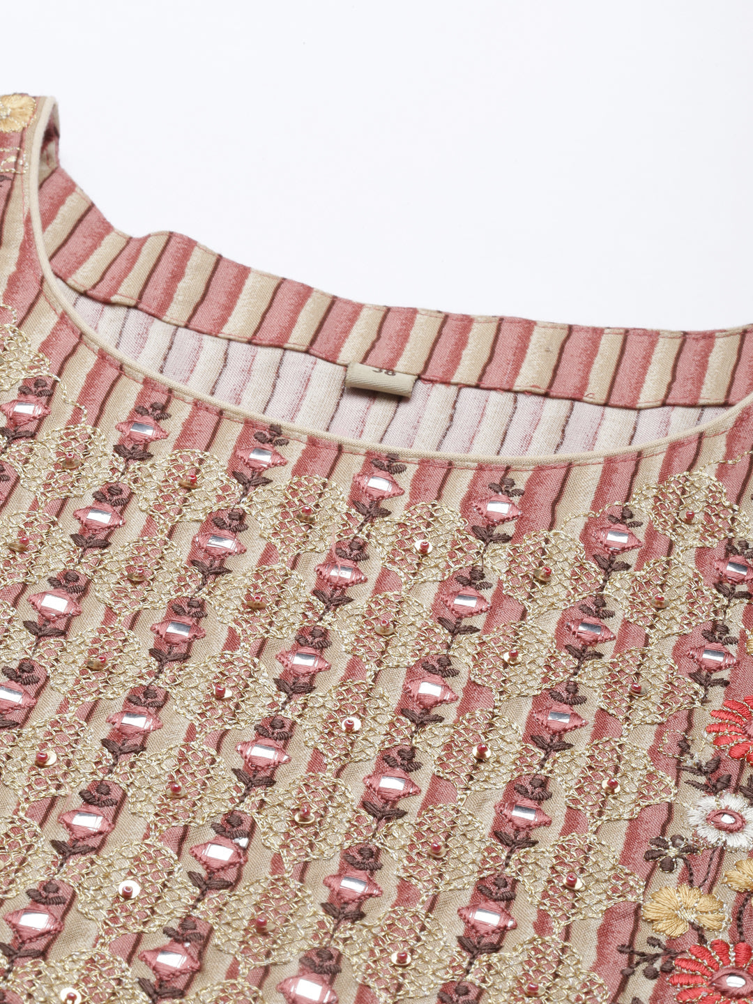 Neerus Orange rayon solid kurti - back view