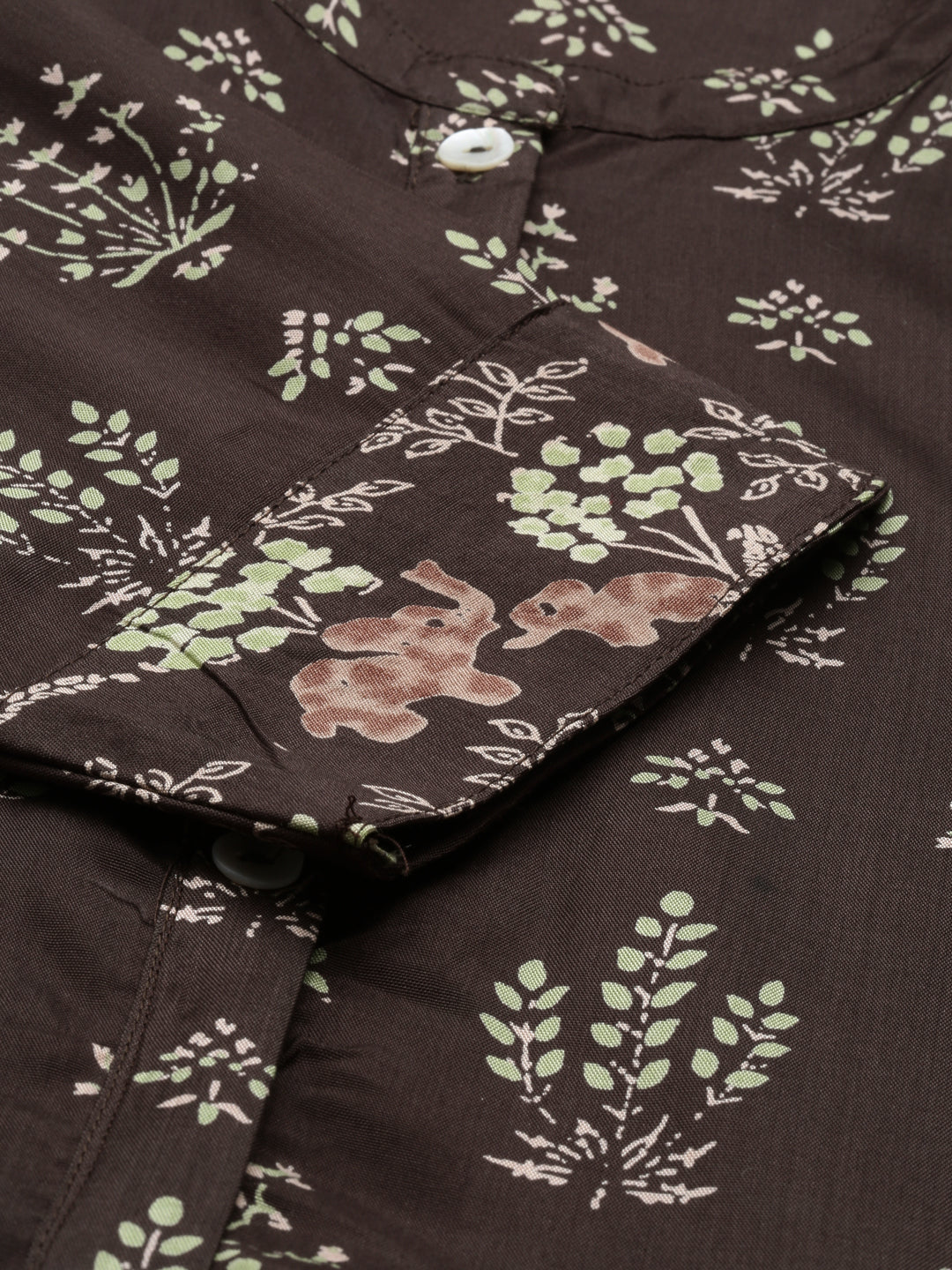 Neerus Green Shantoon Printed Anarkali Kurta - detail view 4