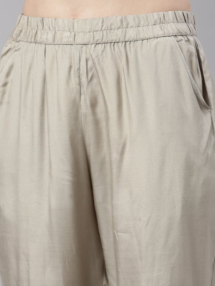 Neerus Blue muslin straight kurta set - detail view 5