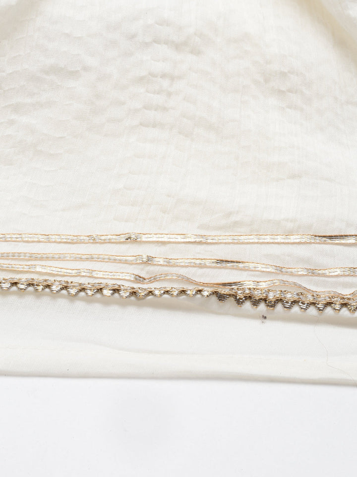Neerus Beige shantoon embroidered kurta set - detail view 4