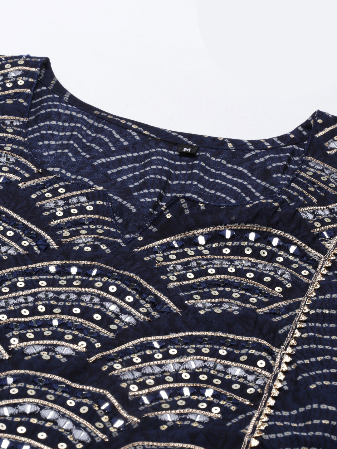 Neerus Blue shantoon printed kurti - back view