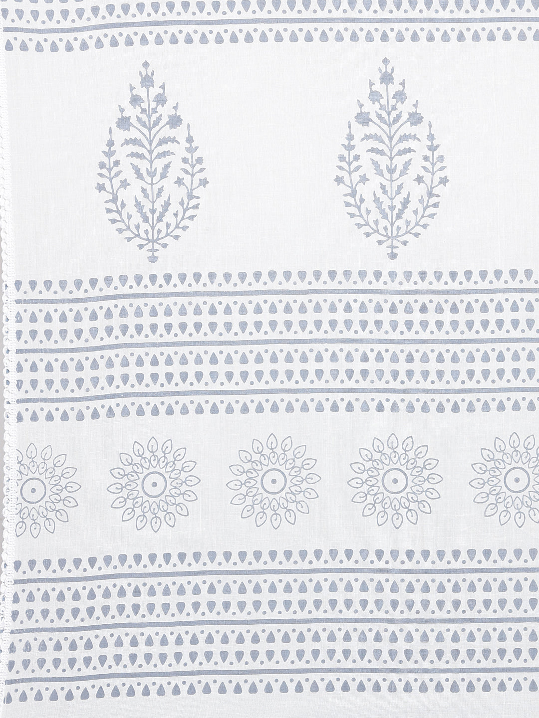 Neerus Blue cotton ethnic kurta with dupatta - detail view 4