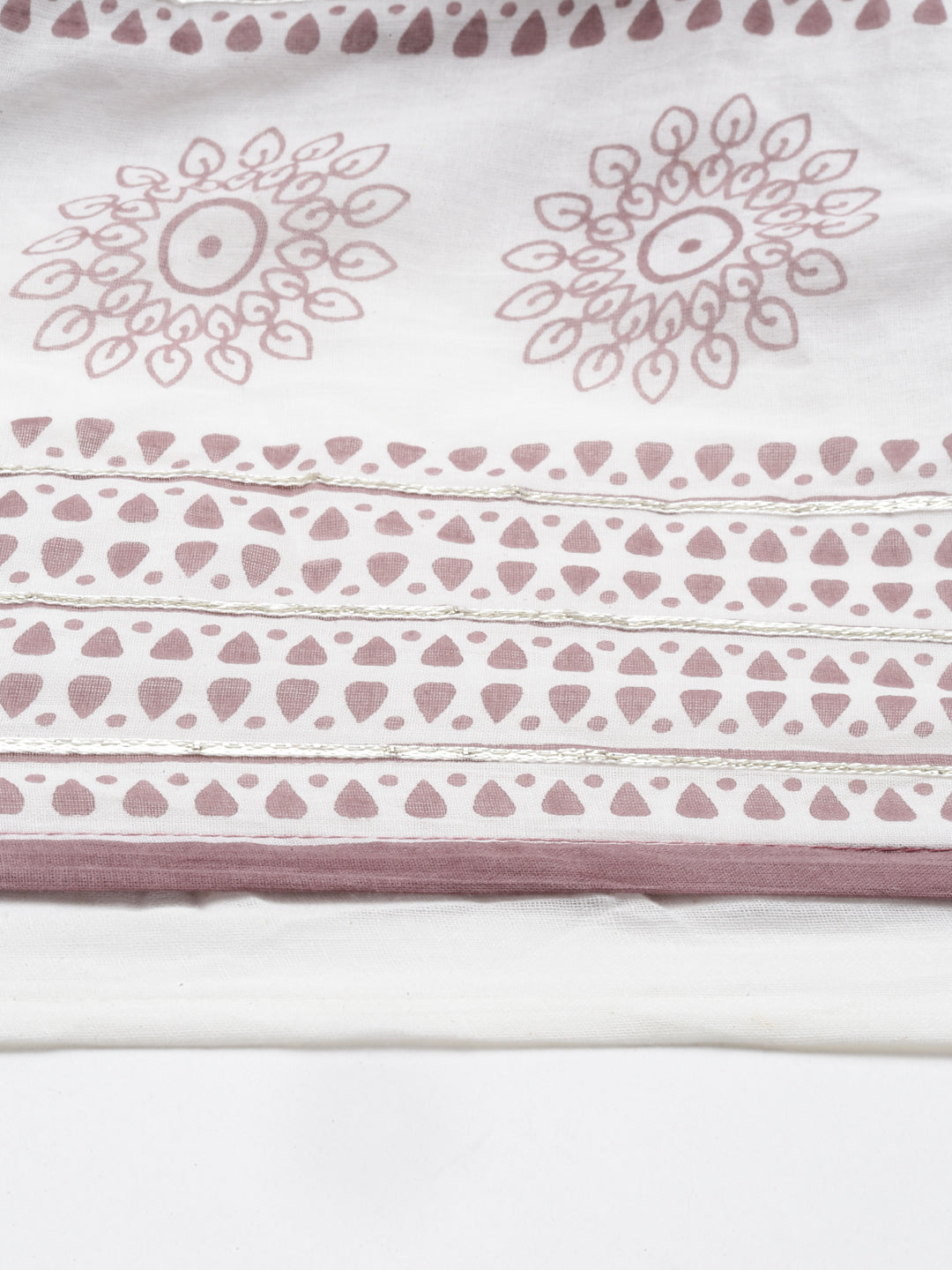 Neerus Purple cotton solid kurta with dupatta - detail view 7